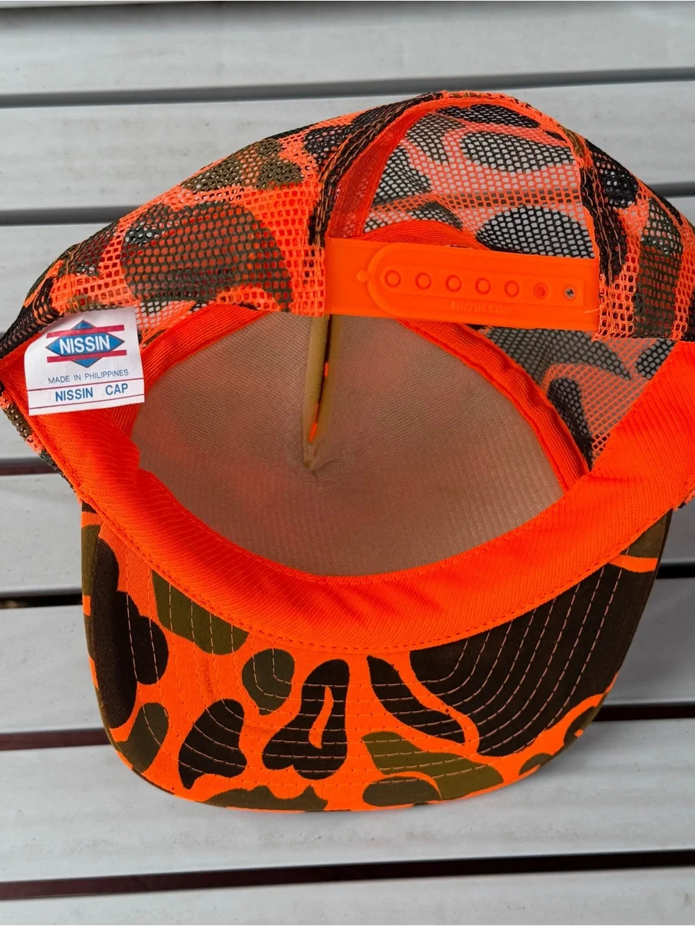 Vintage Ole Mikes Shooters Supply & Tackle Blaze Orange Camo Trucker Hat Kansas